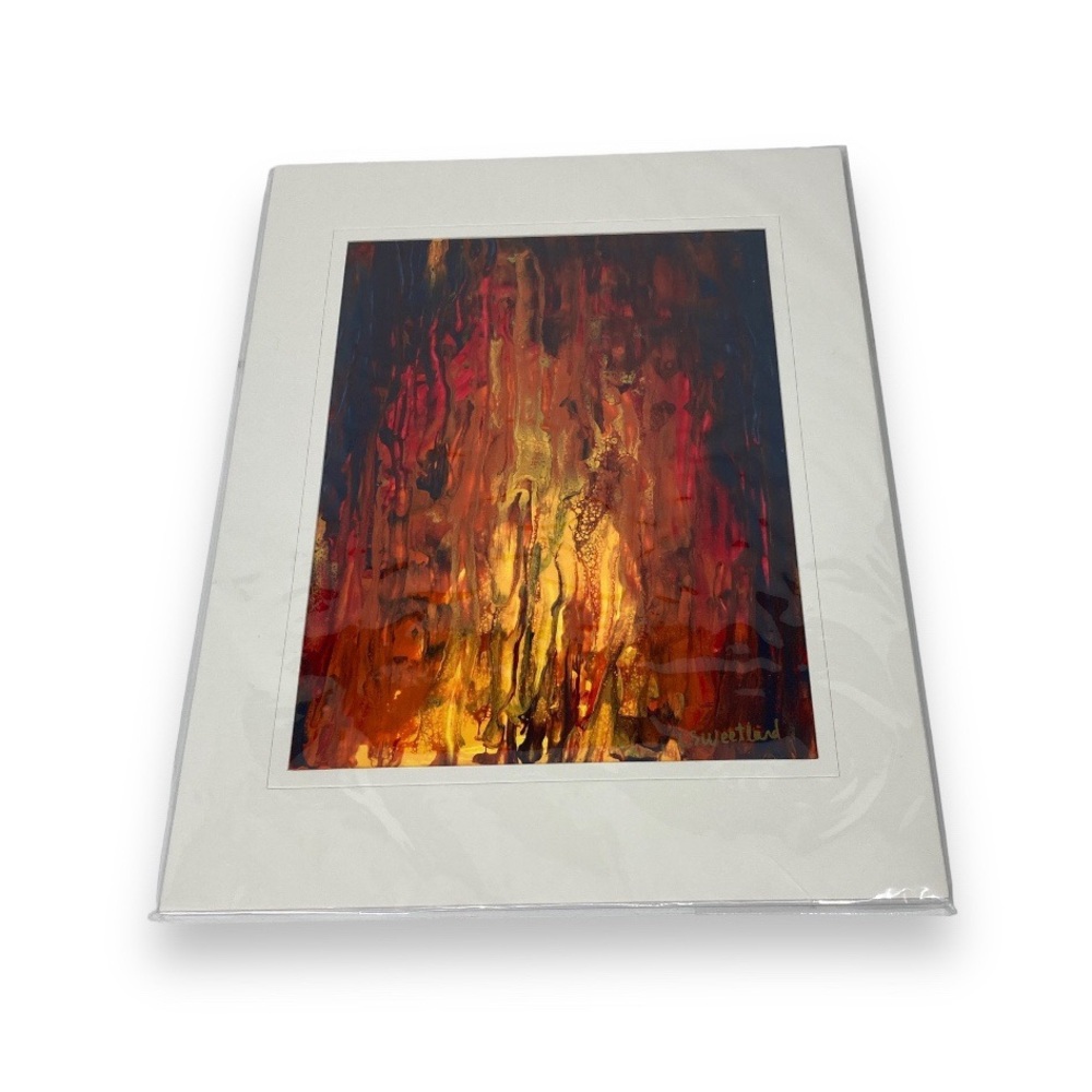 Original Acrylic Abstract Art Painting fire by Candi Sweetland